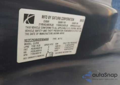 2003 Saturn Vue V6 from USA, damaged, VIN 5GZCZ53B83S904666